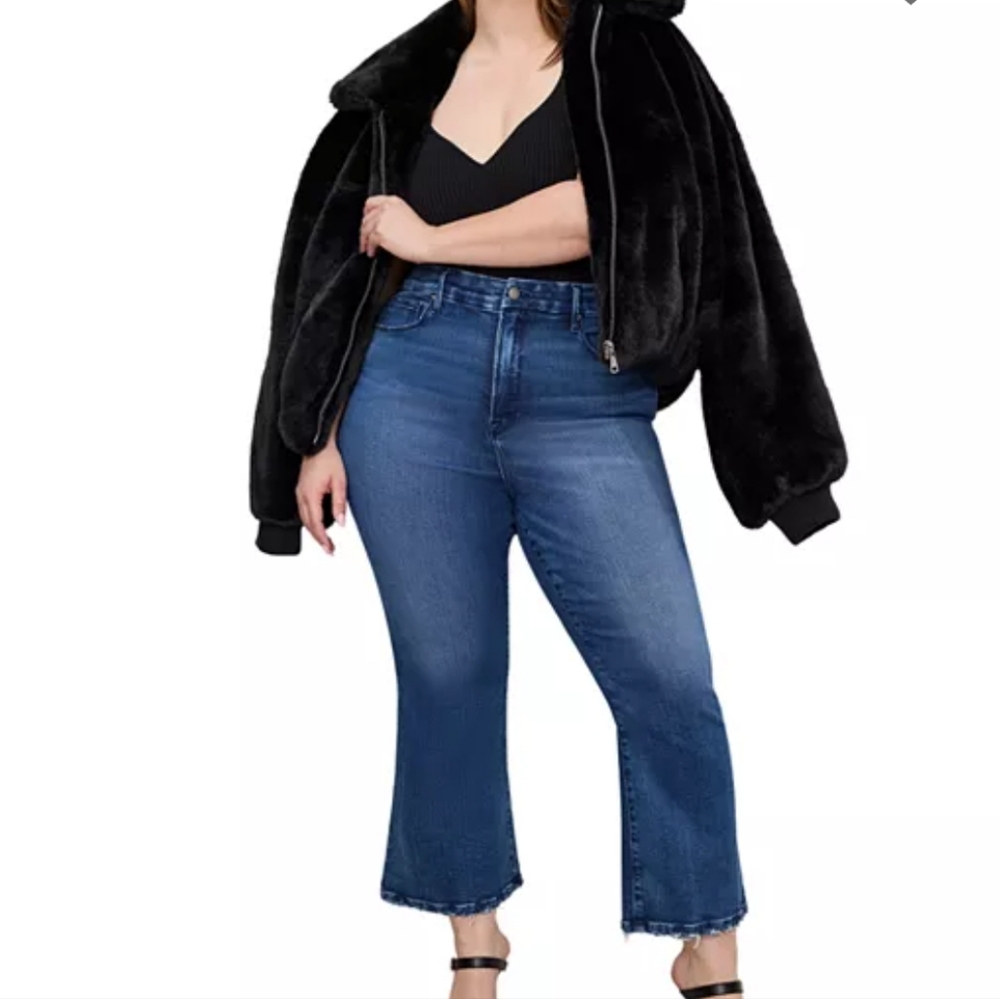 Good America Good Legs Cropped Mini Bootcut Jeans